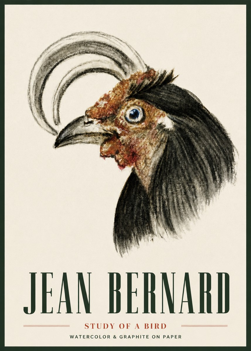Jean Bernard Rooster Study No5 - Poster