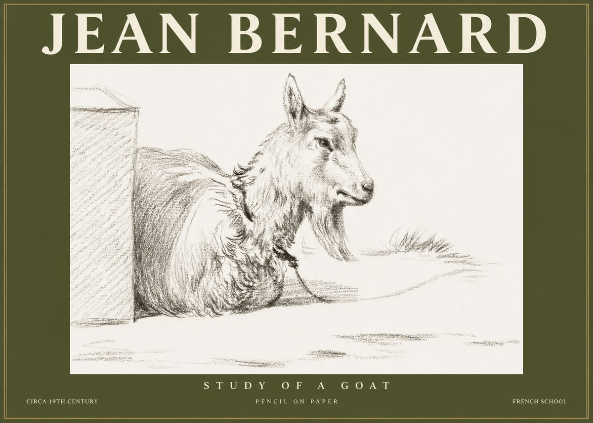 Jean Bernard Study of a Goat IV No3 - Poster