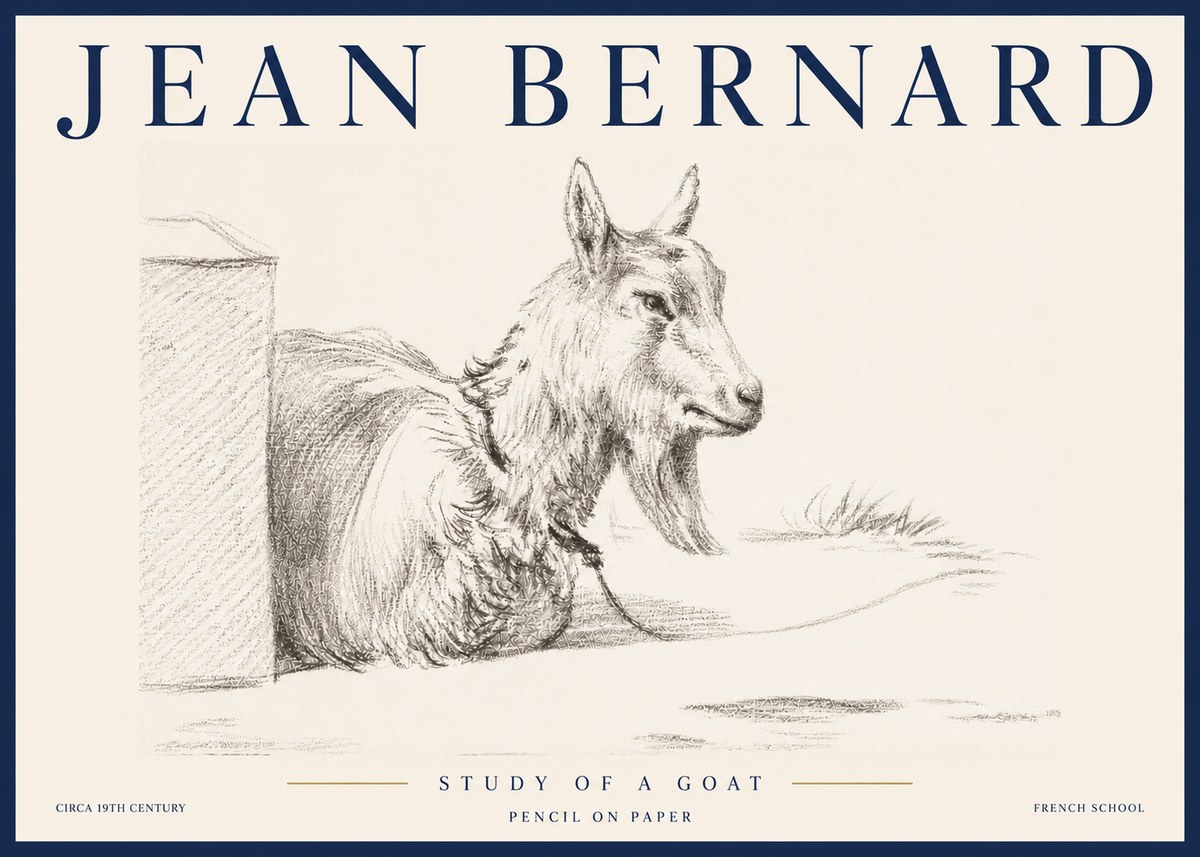 Jean Bernard Study of a Goat IV No5 - Poster