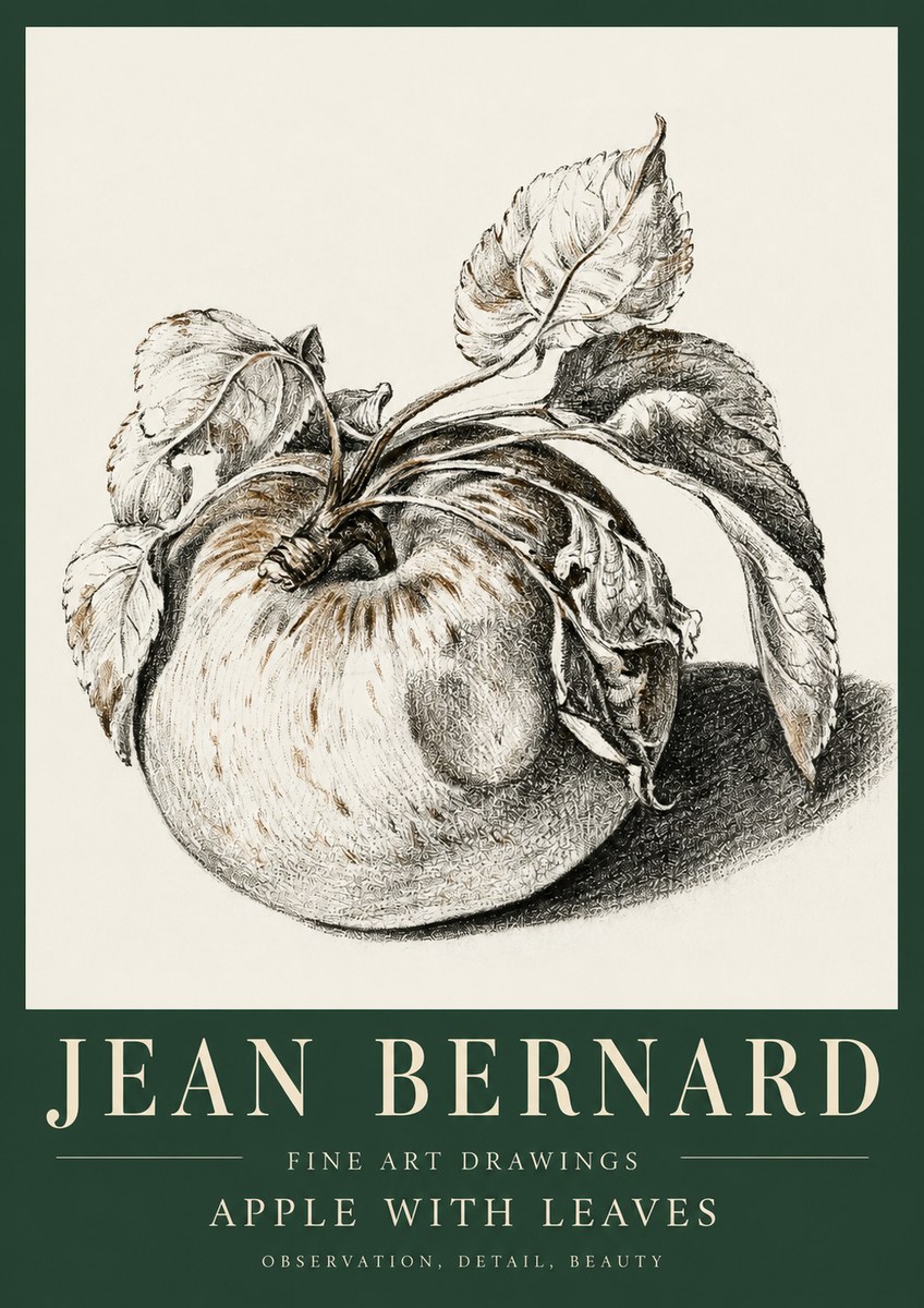 Jean Bernard Apple with Leaves No5 - Poster