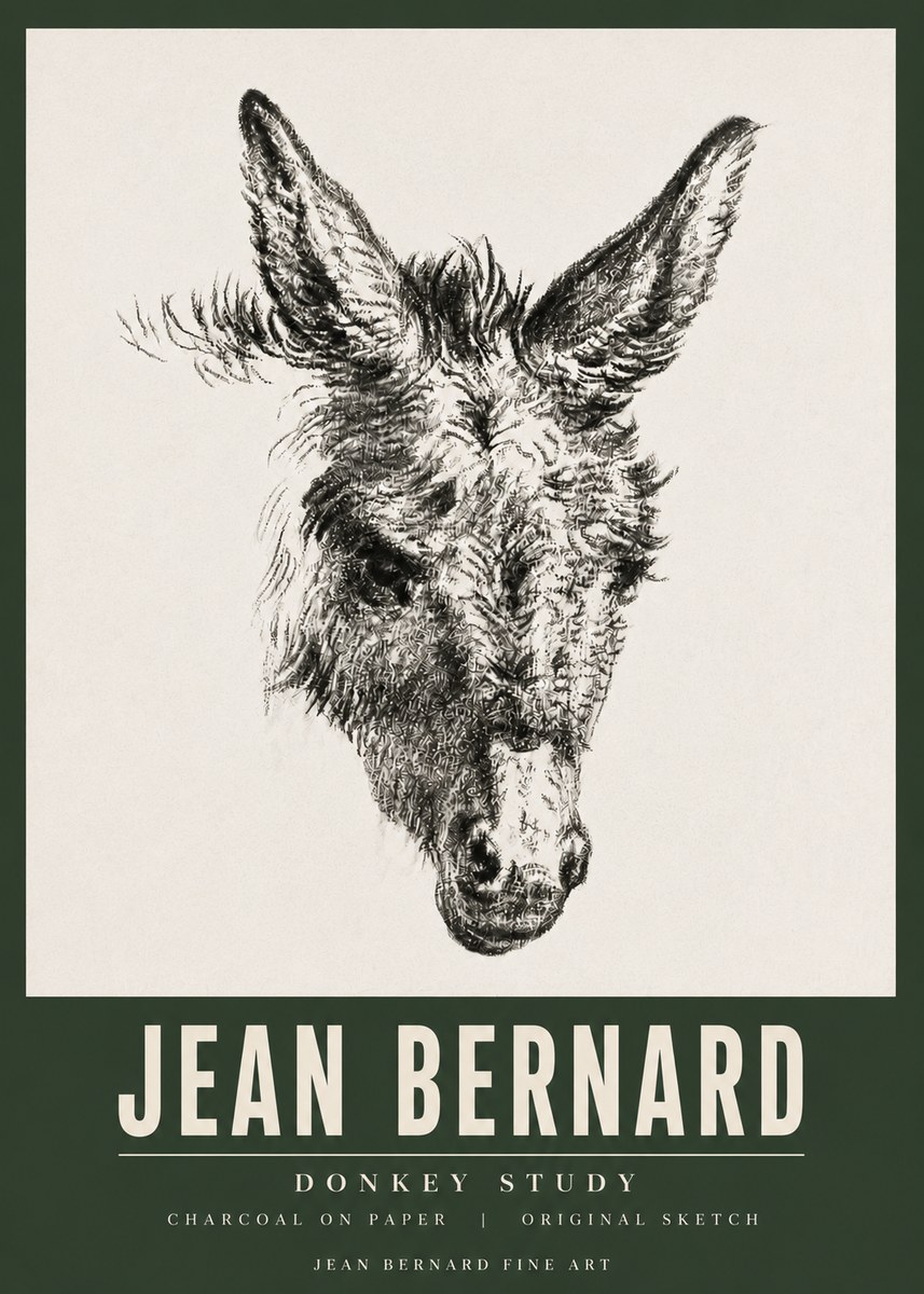 Jean Bernard Donkey Study IV No5 - Poster