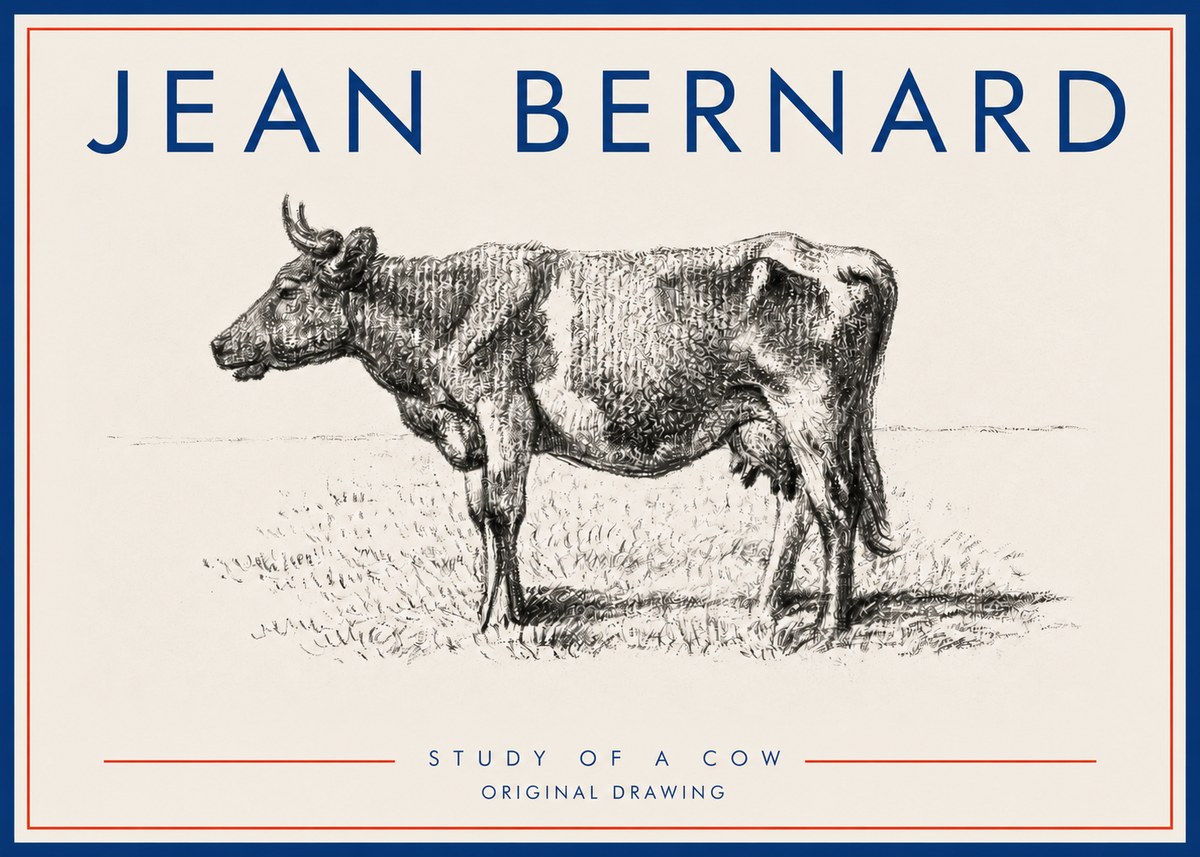 Jean Bernard Cow I No5 - Poster