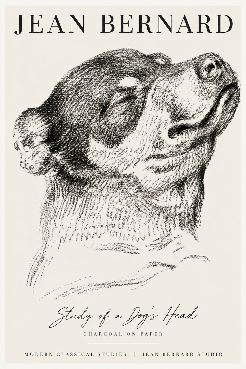 Jean Bernard Study of a Dog III No4 - Poster