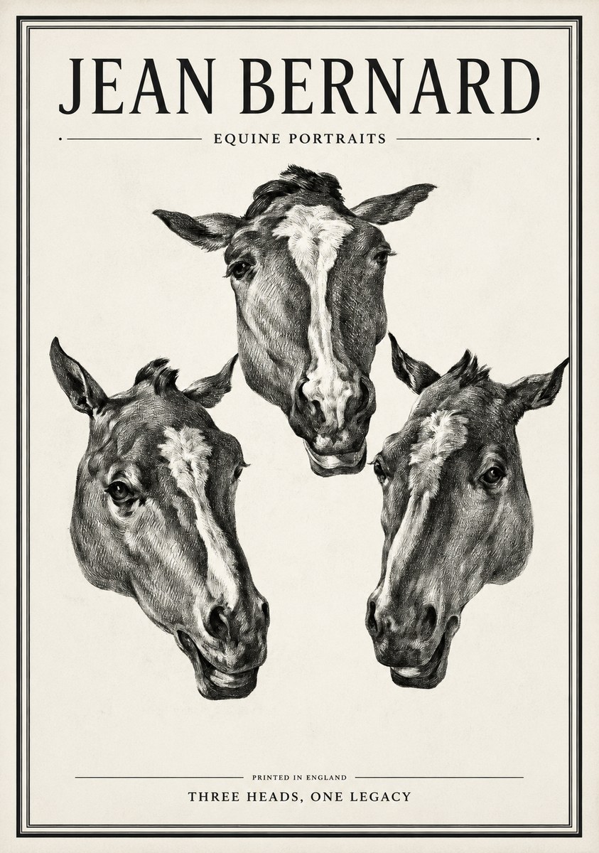 Jean Bernard Three Studies of a Horse No2 - Poster