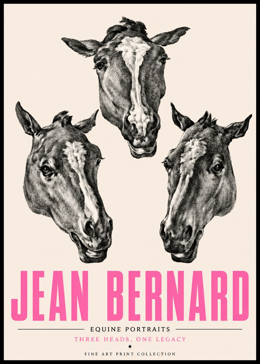 Jean Bernard Three Studies of a Horse No5 - Poster