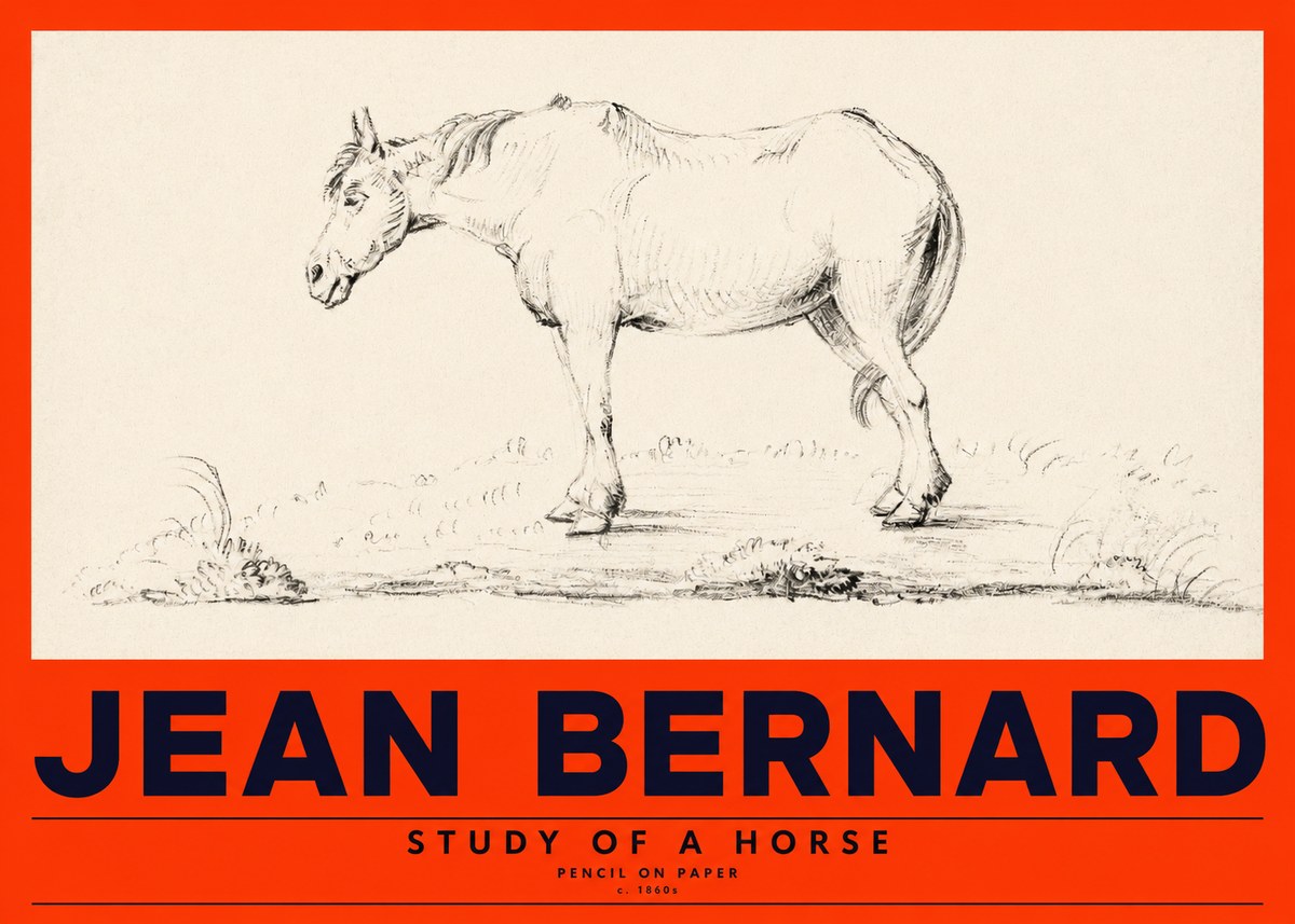 Jean Bernard Study of a Horse IX No4 - Poster