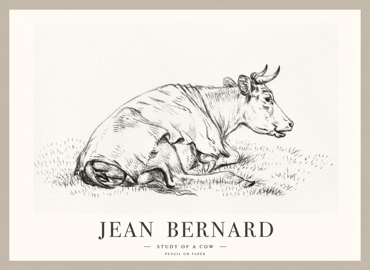 Jean Bernard Resting Cow III No2 - Poster