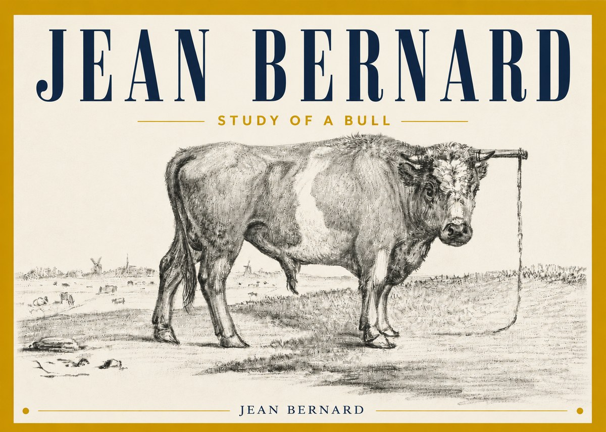 Jean Bernard Study of a Bull III No4 - Poster