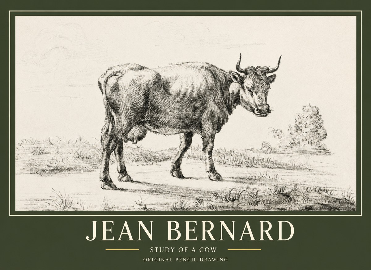 Jean Bernard Study of a Cow XII No1 - Poster