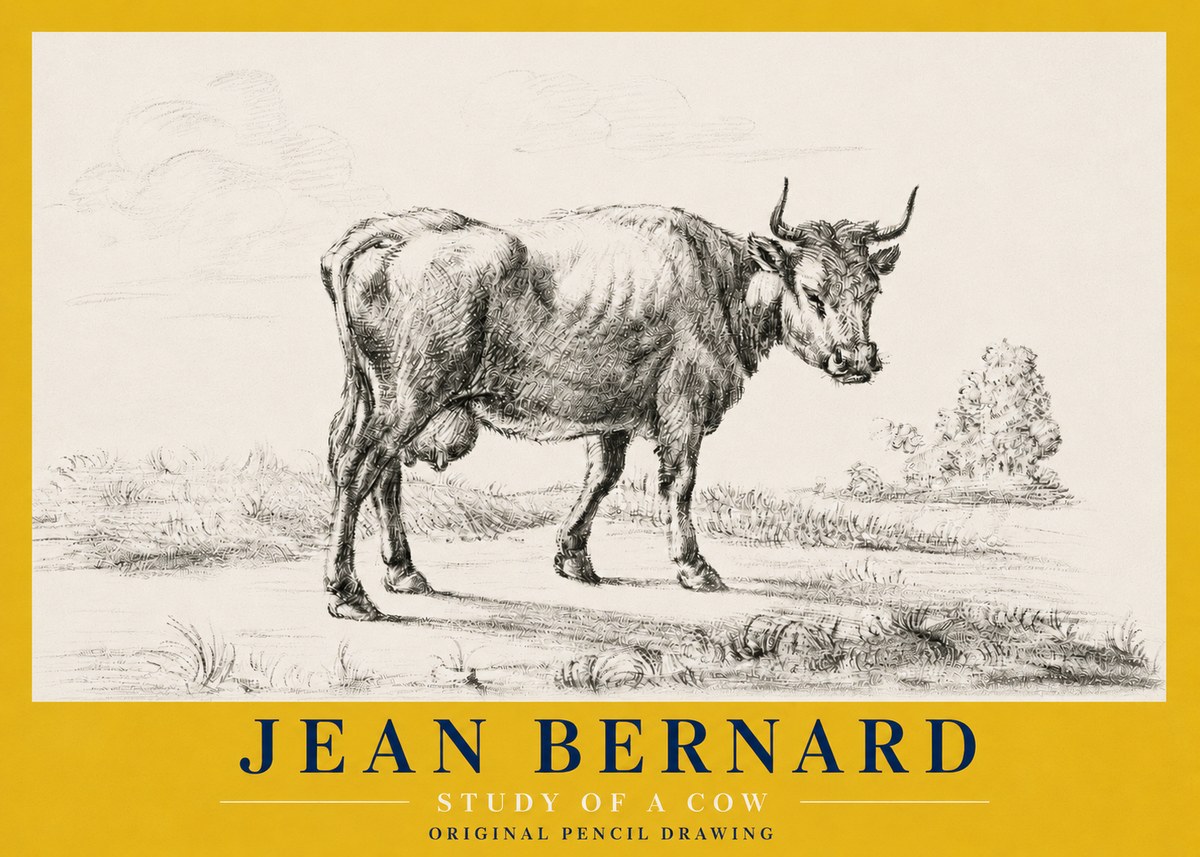 Jean Bernard Study of a Cow XII No4 - Poster