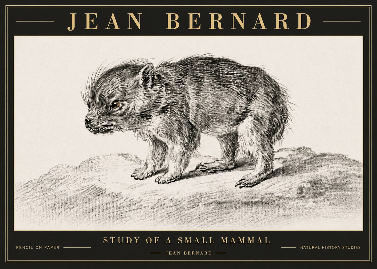 Jean Bernard Study of a Small Mammal No6 - Poster