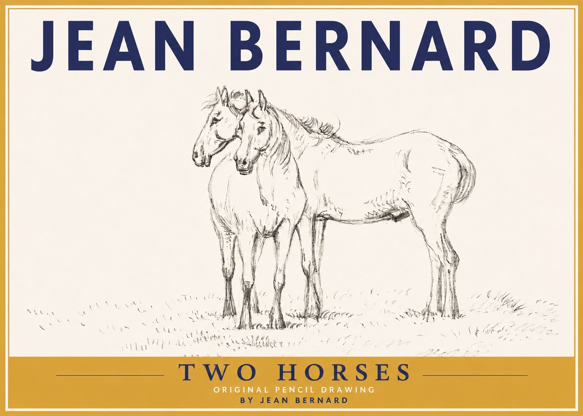 Jean Bernard Two Horses I No4 - Poster