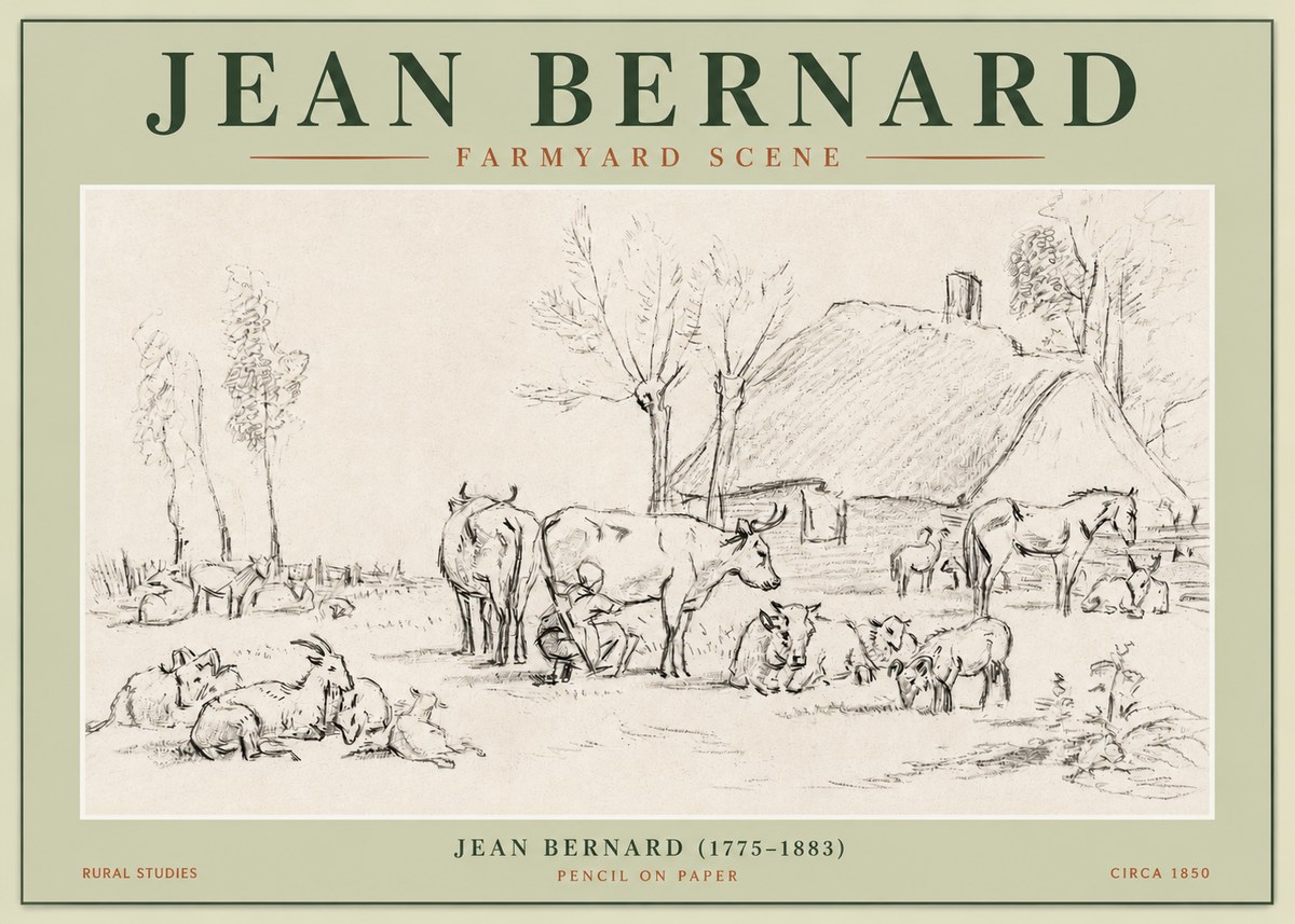 Jean Bernard Farmyard Scene No3 - Poster