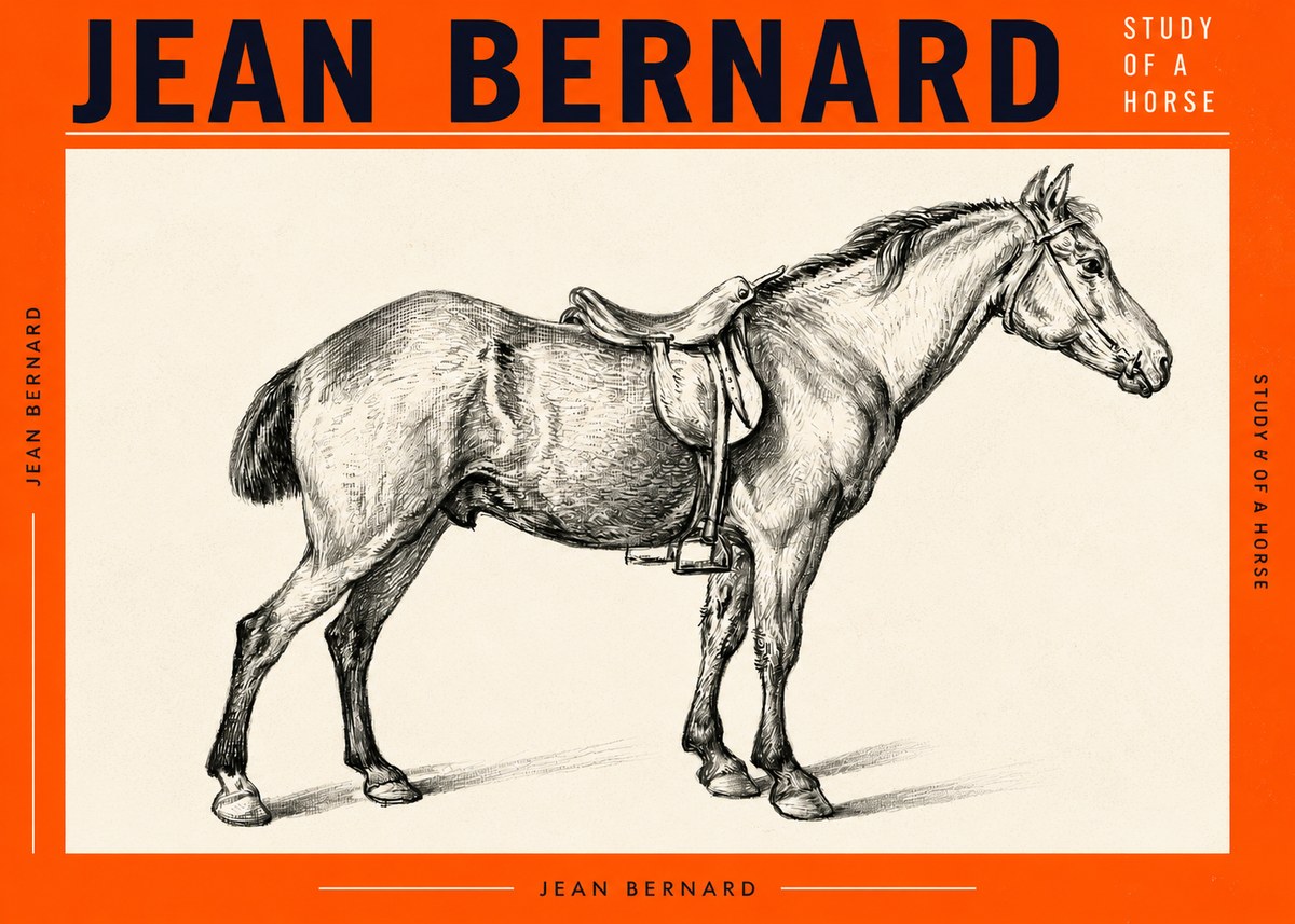 Jean Bernard Study of a Horse X No3 - Poster