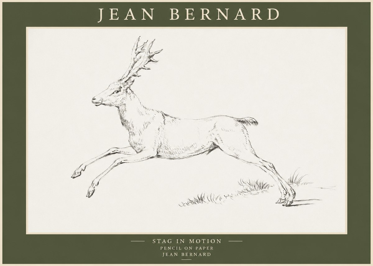 Jean Bernard Stag in Motion No1 - Poster
