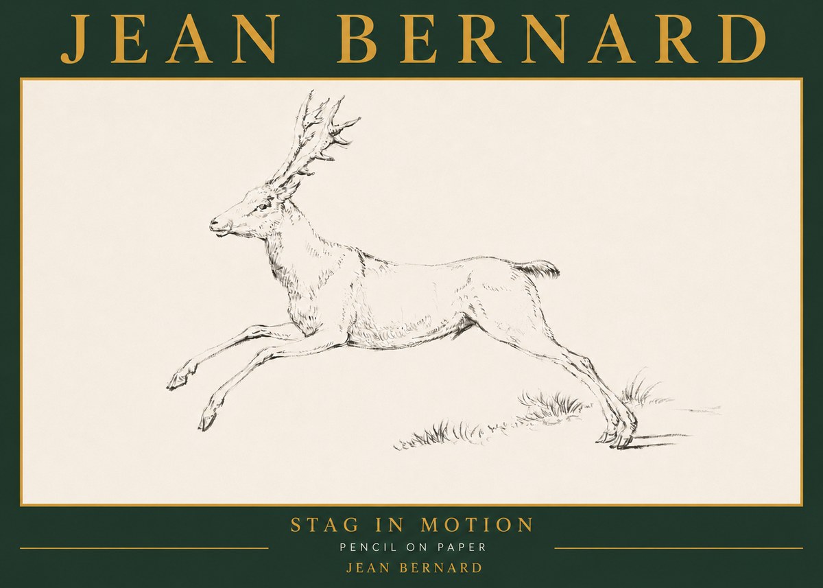 Jean Bernard Stag in Motion No5 - Poster