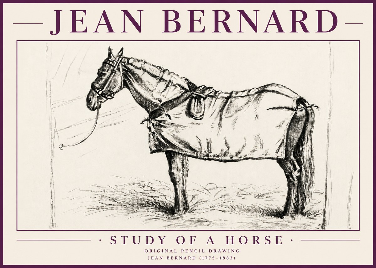 Jean Bernard Study of a Horse XI No4 - Poster