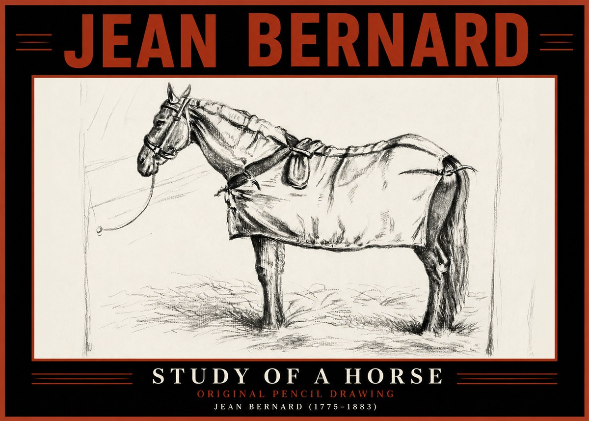 Jean Bernard Study of a Horse XI No6 - Poster