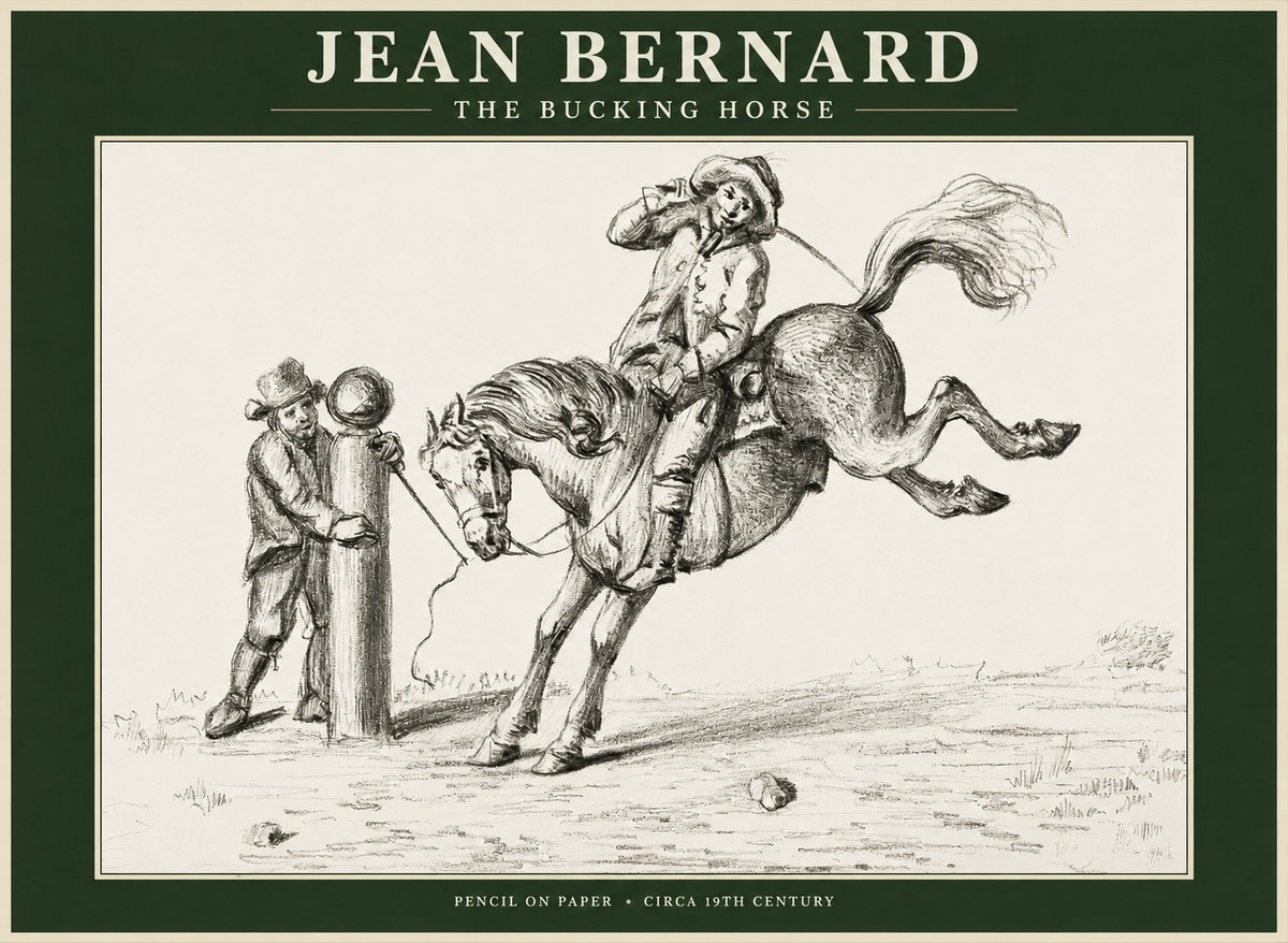 Jean Bernard A Study of the Bucking Horse No2 - Poster
