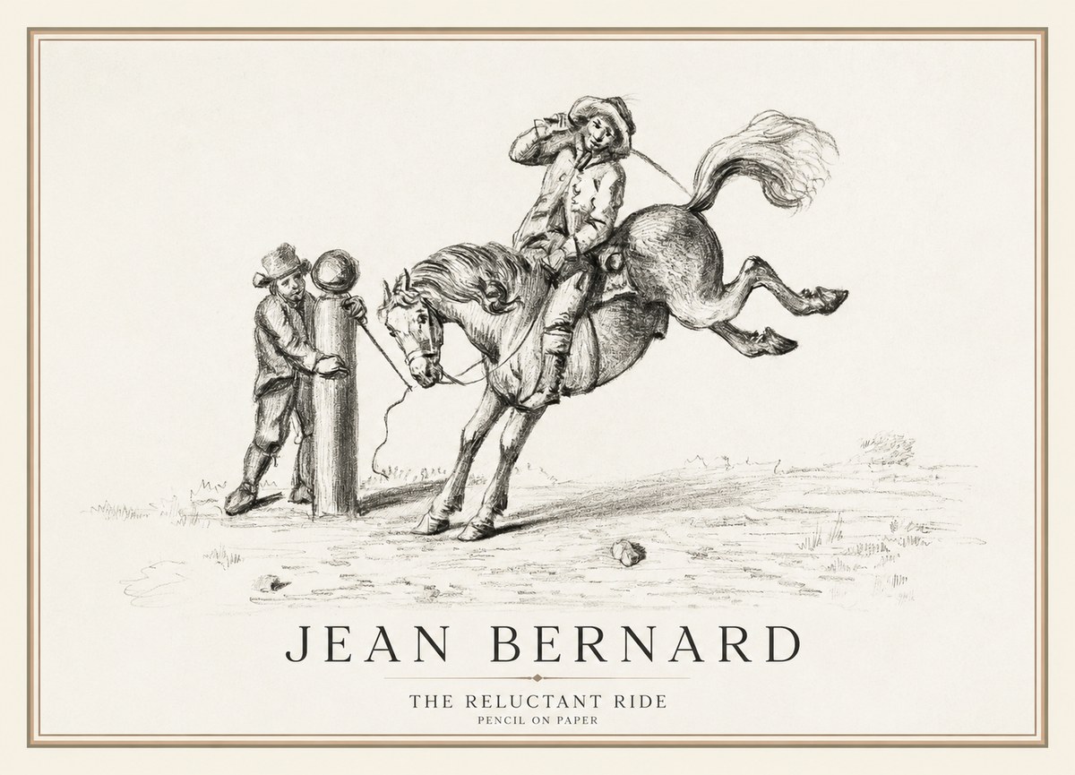 Jean Bernard A Study of the Bucking Horse No3 - Poster