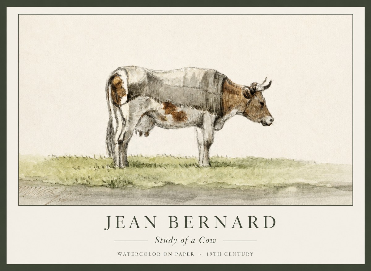 Jean Bernard Study of a Cow XIV No1 - Poster