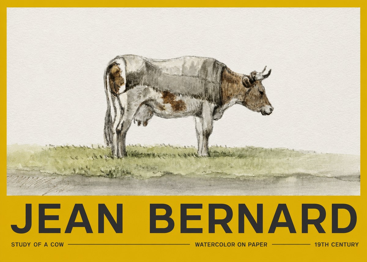 Jean Bernard Study of a Cow XIV No2 - Poster