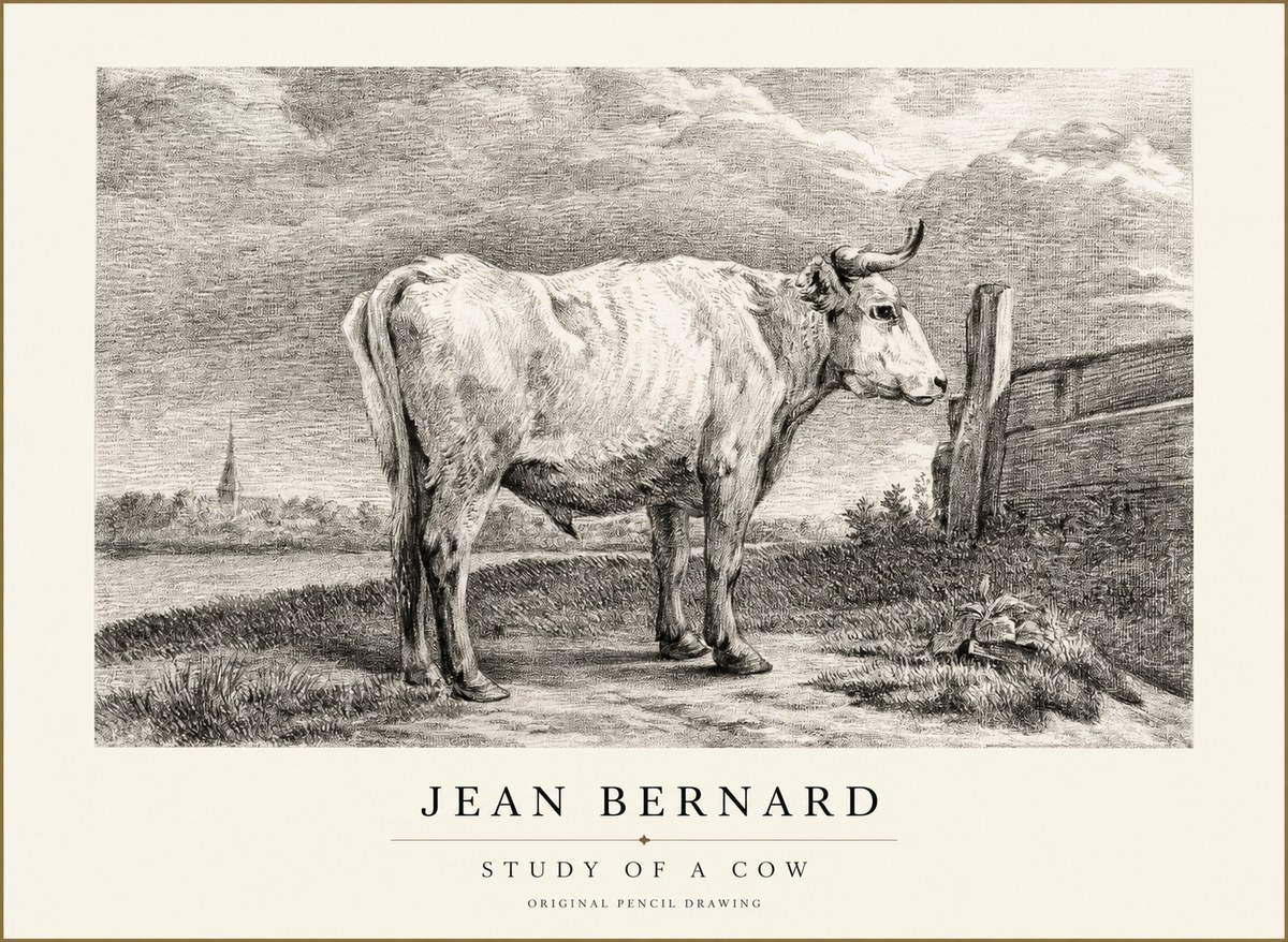 Jean Bernard Study of a Cow XV No1 - Poster
