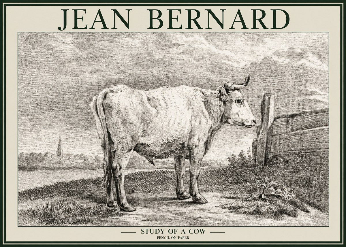 Jean Bernard Study of a Cow XV No2 - Poster
