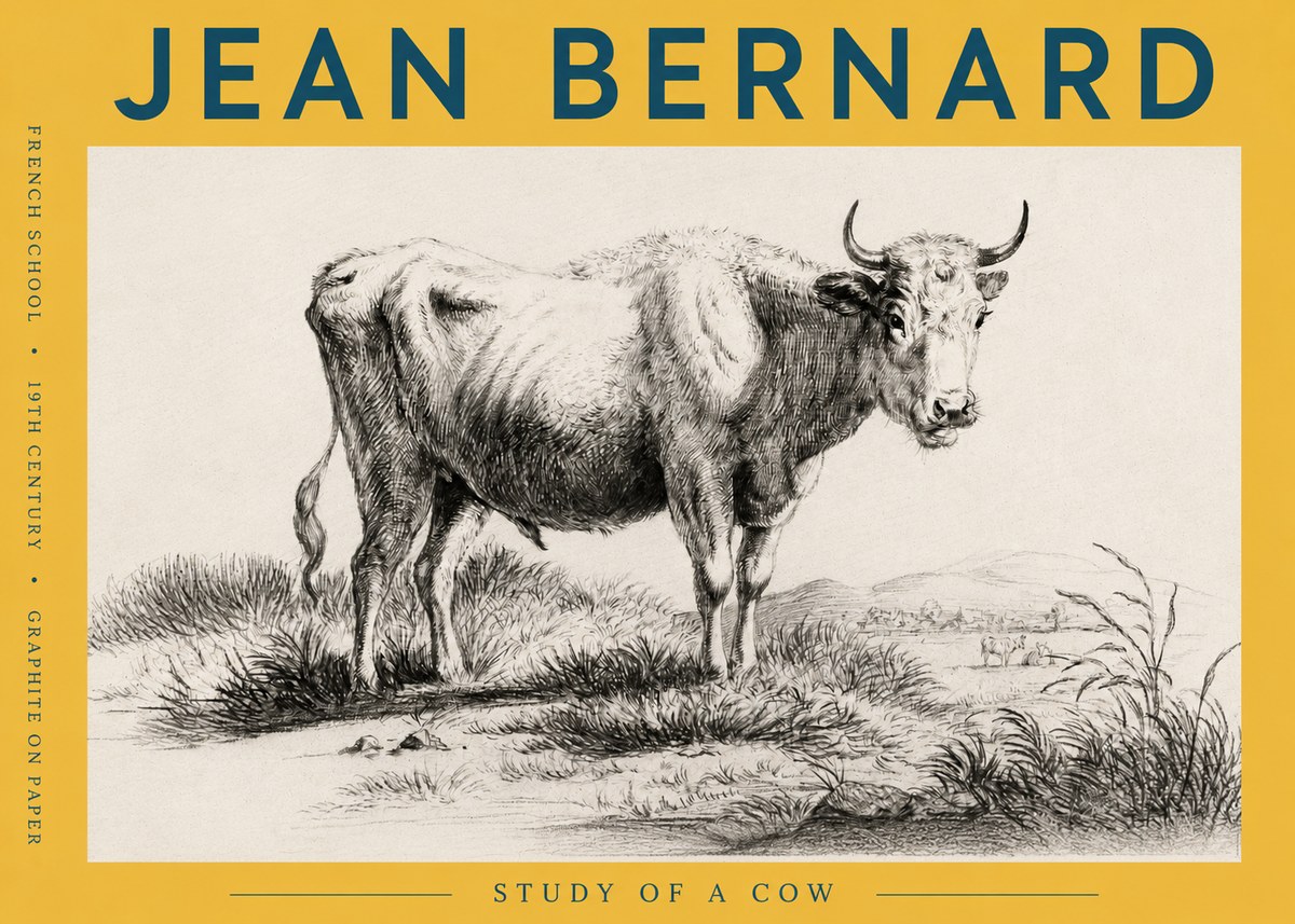 Jean Bernard Study of a Cow XVI No6 - Poster