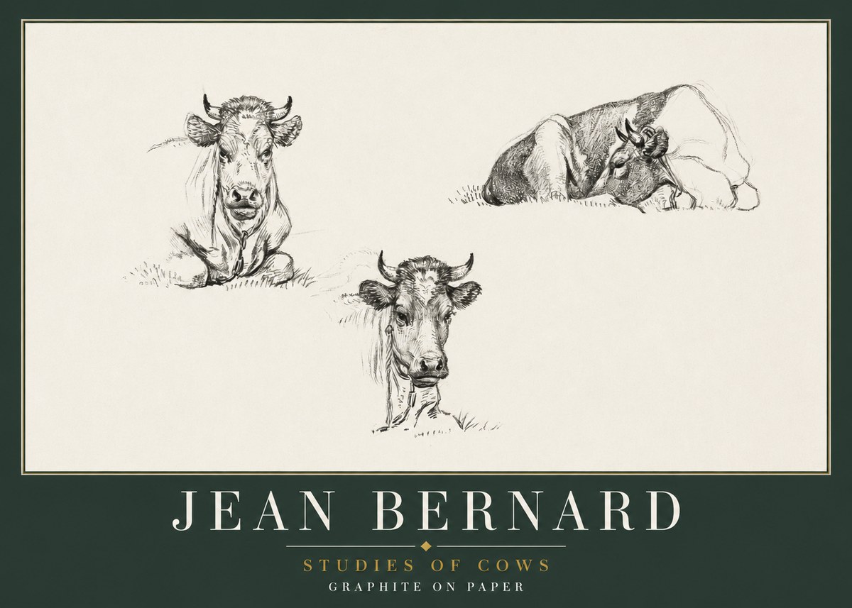 Jean Bernard Studies of Cows II No2 - Poster