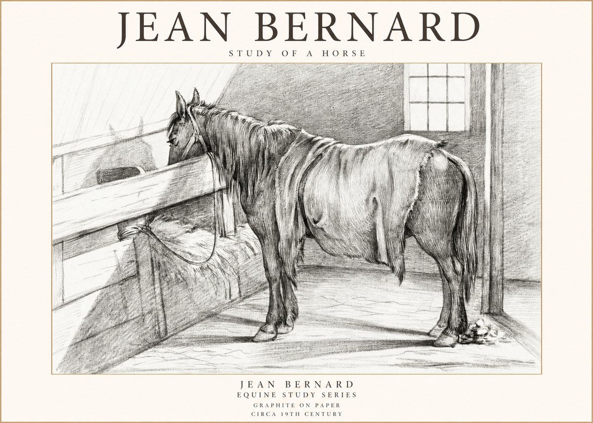 Jean Bernard Study of a Horse XIII No1 - Poster