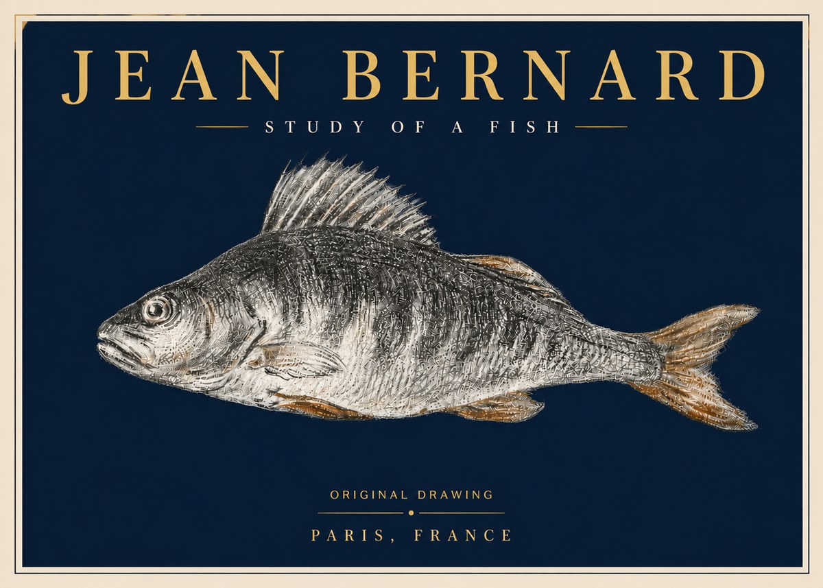 Jean Bernard Study of a Fish IV No6 - Poster