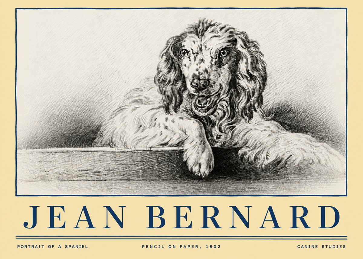 Jean Bernard Portrait of a Spaniel No4 - Poster