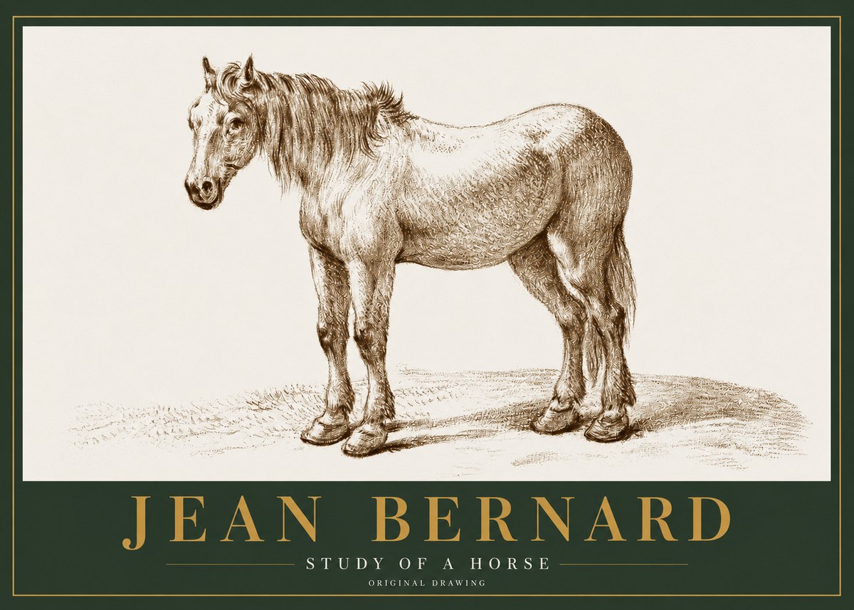 Jean Bernard Study of a Horse XIV No2 - Poster
