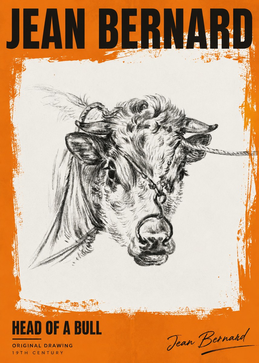 Jean Bernard Head of a Bull No2 - Poster