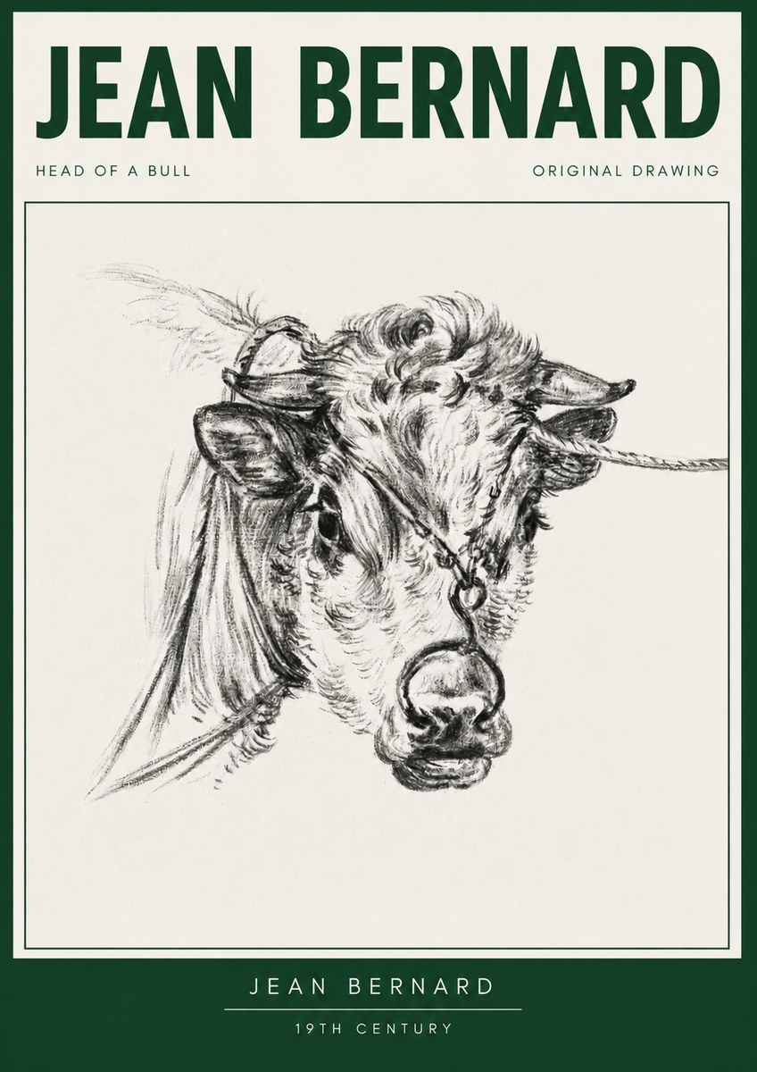 Jean Bernard Head of a Bull No3 - Poster