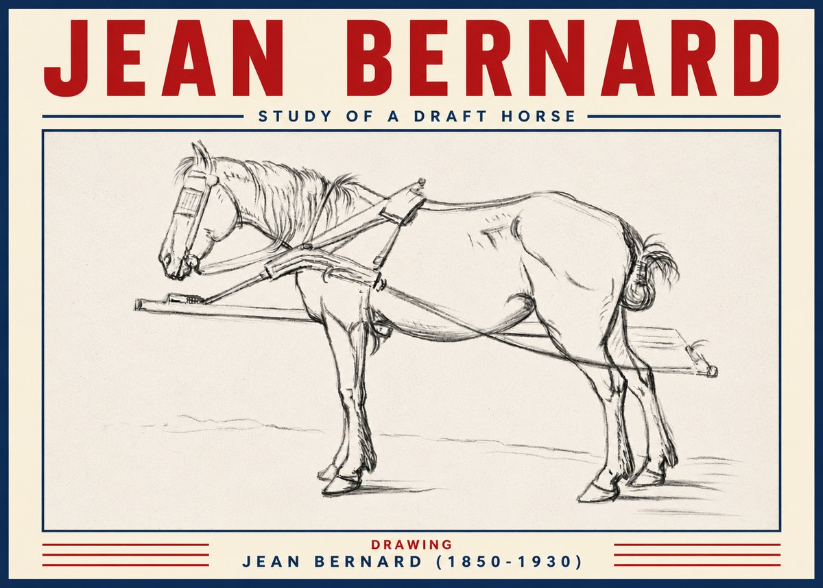 Jean Bernard Study of a Draft Horse II No6 - Poster