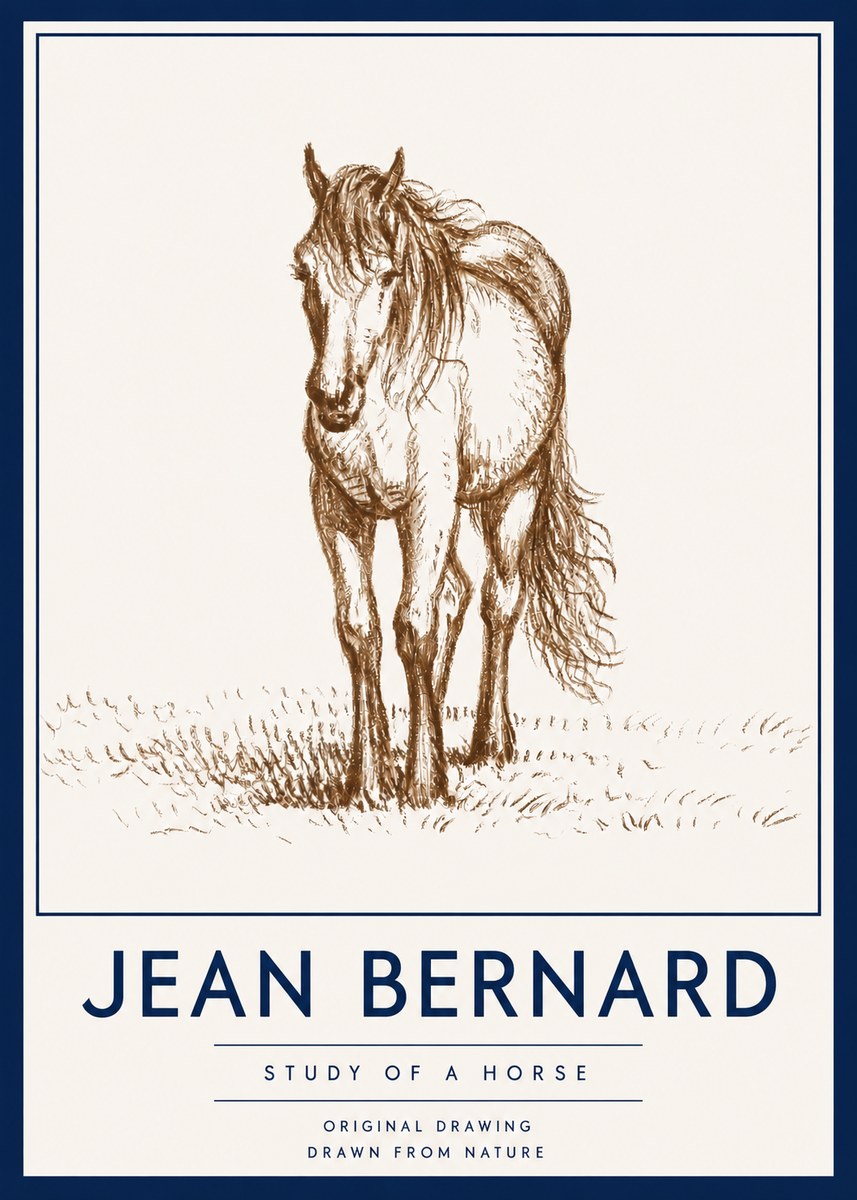 Jean Bernard Study of a Horse XV No4 - Poster