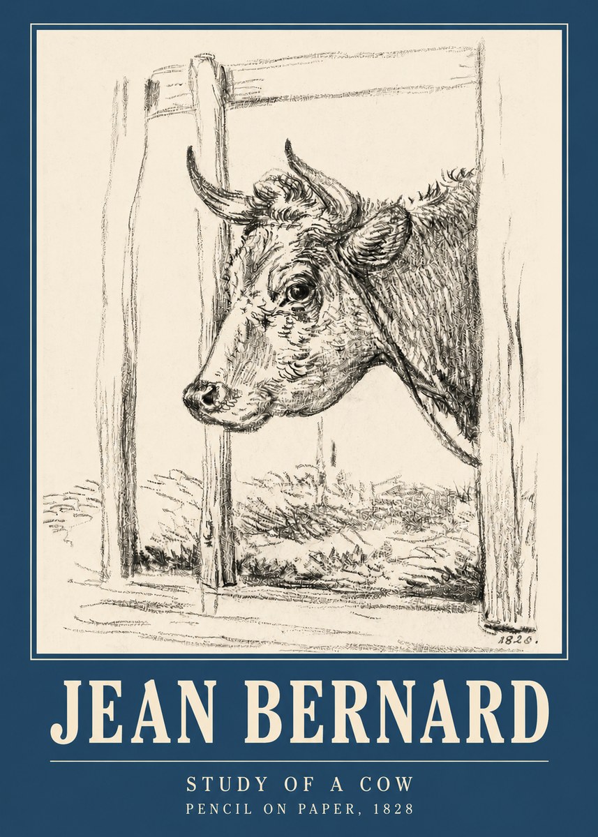 Jean Bernard Study of a Cow XVIII No3 - Poster