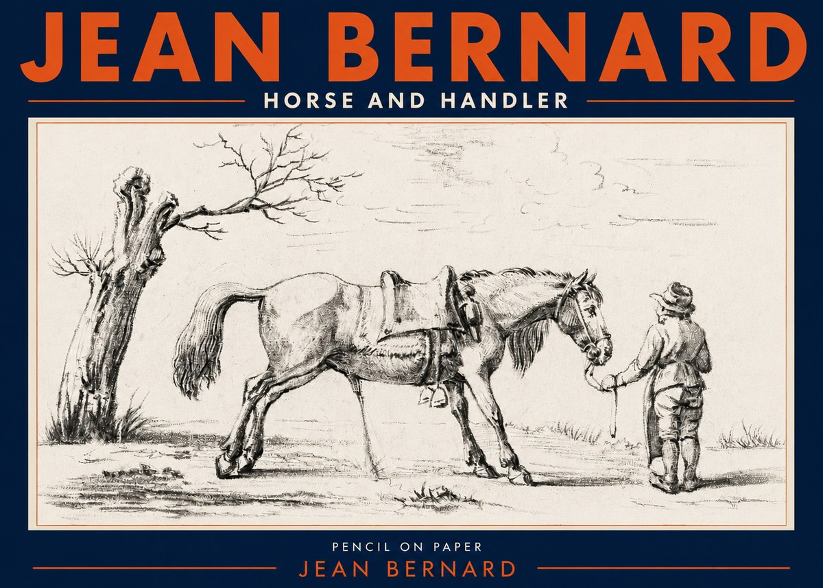 Jean Bernard Horse and Handler No4 - Poster