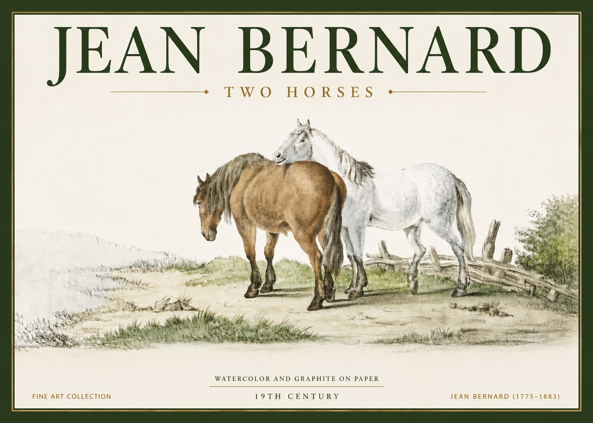 Jean Bernard Two Horses II No6 - Poster