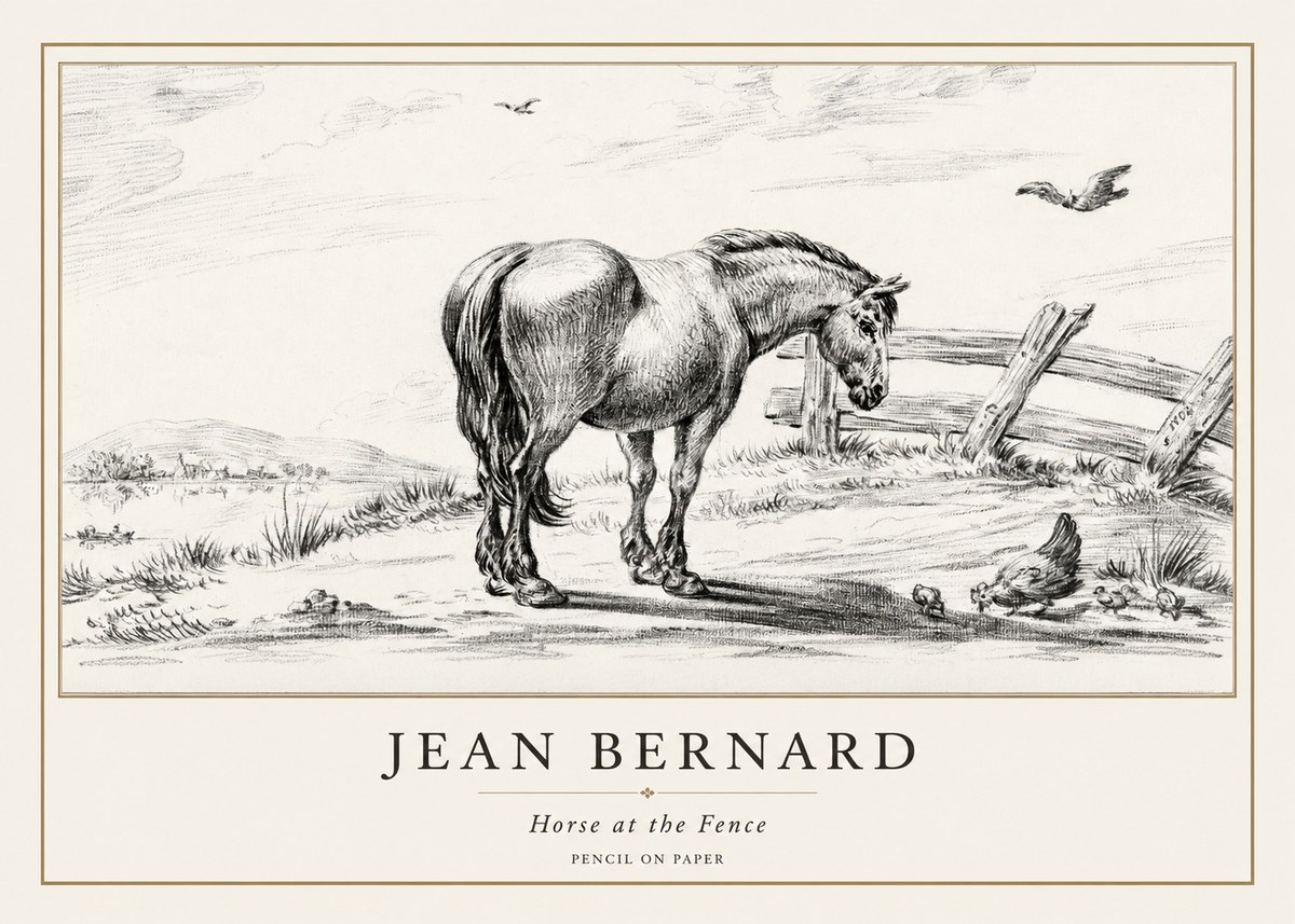 Jean Bernard Horse at the Fence No1 - Poster
