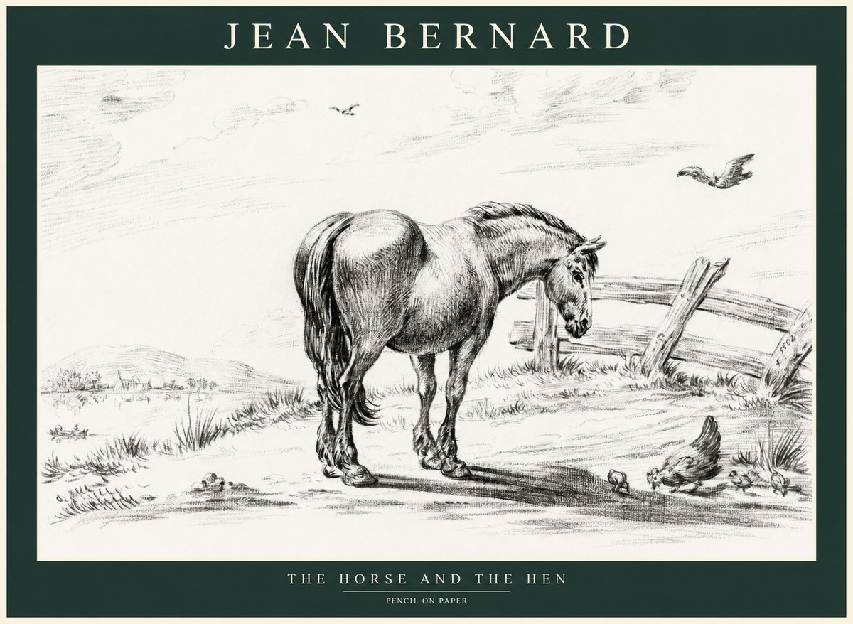 Jean Bernard Horse at the Fence No2 - Poster