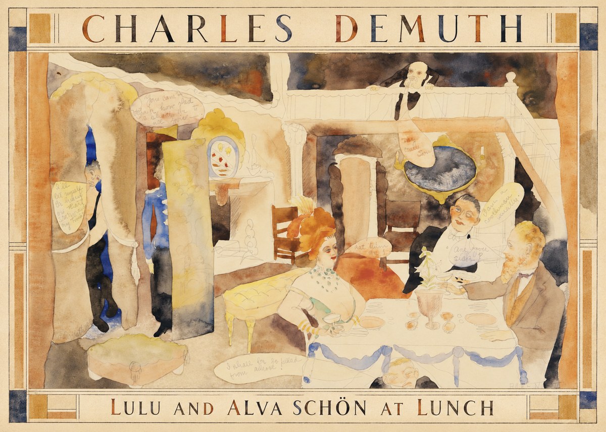 Charles Demuth Lulu and Alva Schön at Lunch No1 - Poster