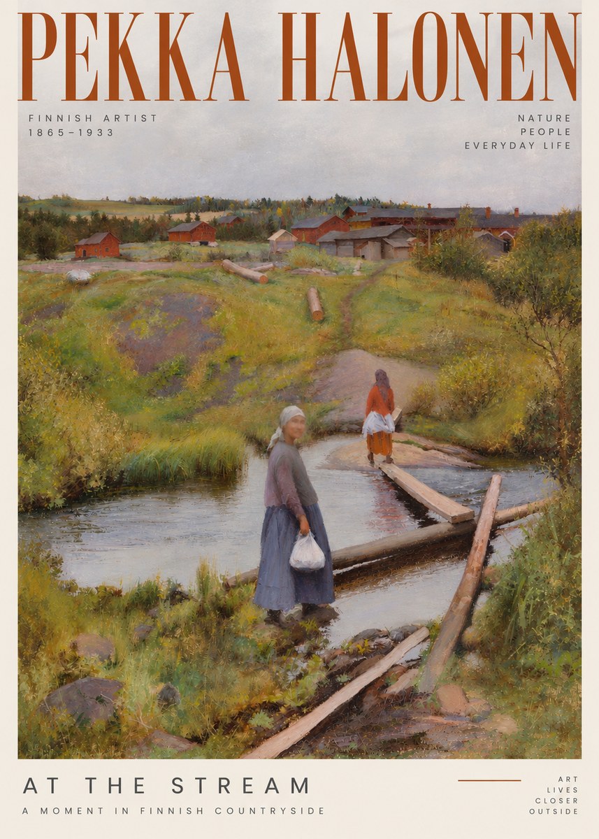Pekka Halonen At the Stream No2 - Poster