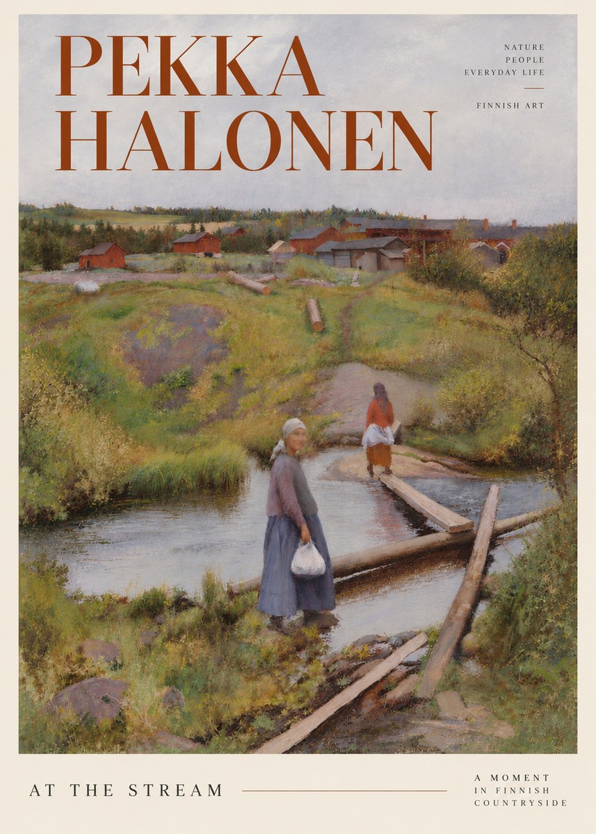 Pekka Halonen At the Stream No4 - Poster
