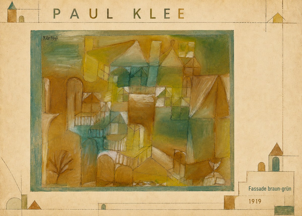 Paul Klee Fassade Braun-grün No3 - Poster