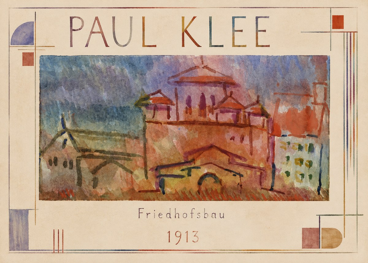 Paul Klee Friedhofsbau No1 - Poster