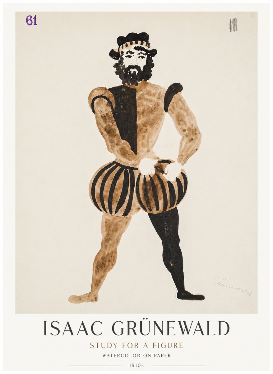 Isaac Grünewald Study for a Figure No1 - Poster