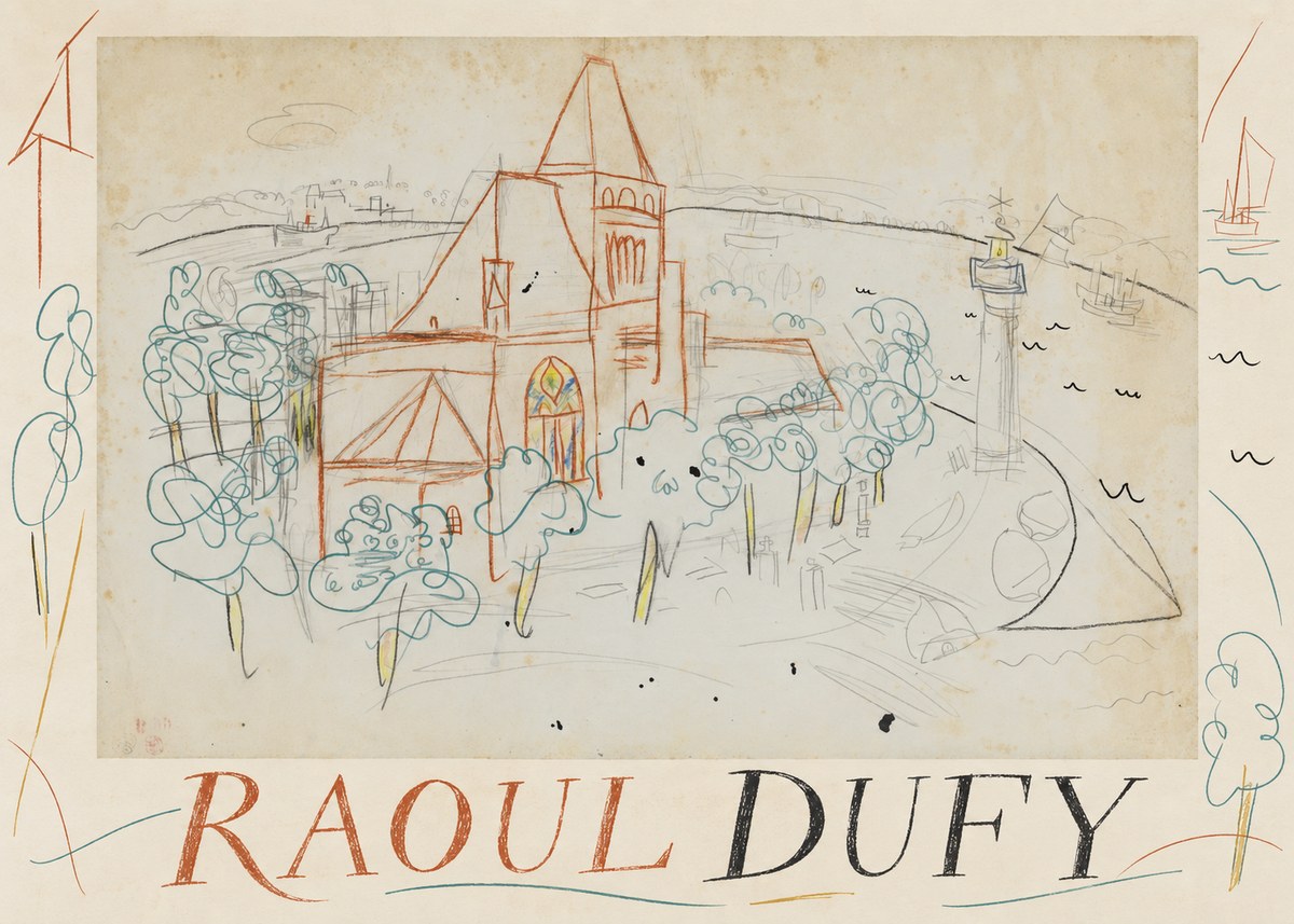 Raoul Dufy Coastal Church and Lighthouse No2 - Poster